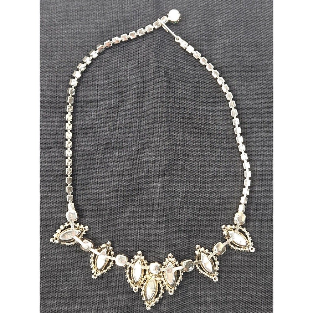 1950s Albert Weiss Emerald Green Crystal Rhinestone Choker Costume Necklace - Picture 2 of 12